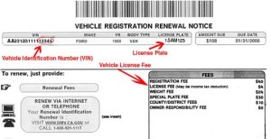 Vehicle Registration Renewal Notice