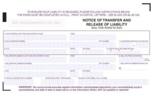 DMV Release of Liability