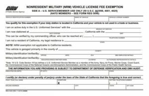 Military Vehicle Registration Discount